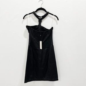 Leon Max Limited Edition XS Evening Black Mini Halter Dress